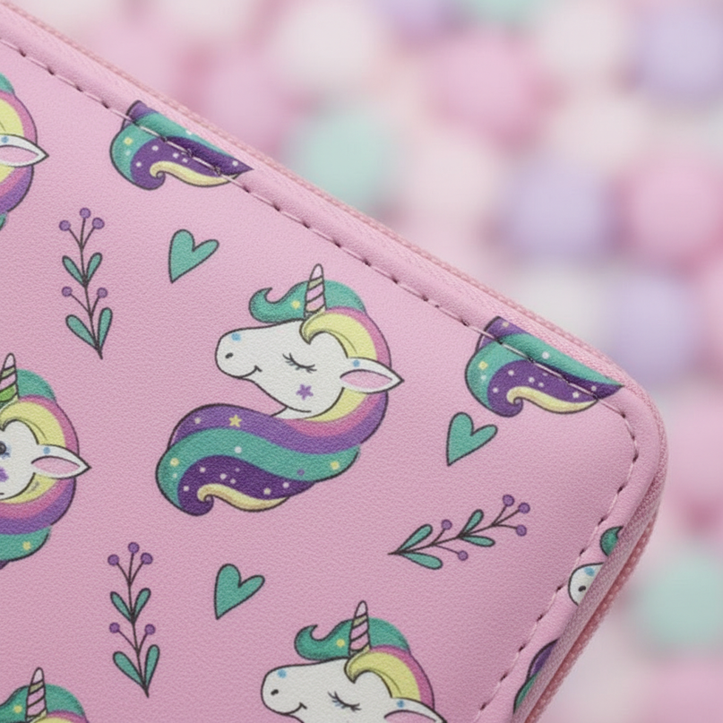 beautiful unicorn wallet - detail