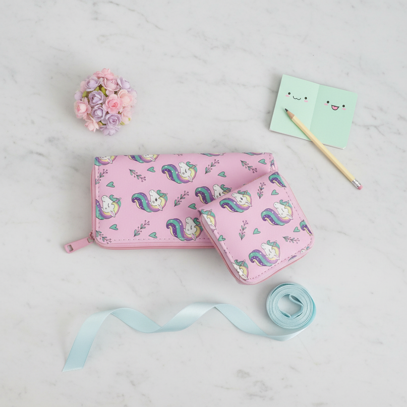 beautiful unicorn wallet - flat-lay