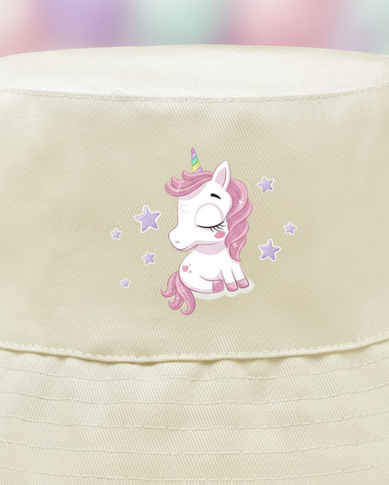beige unicorn hat - detail