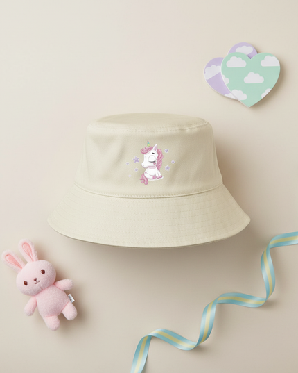 beige unicorn hat - flat-lay