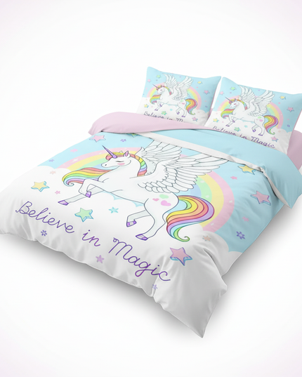 believe in magic pegasus bedding - white-bg