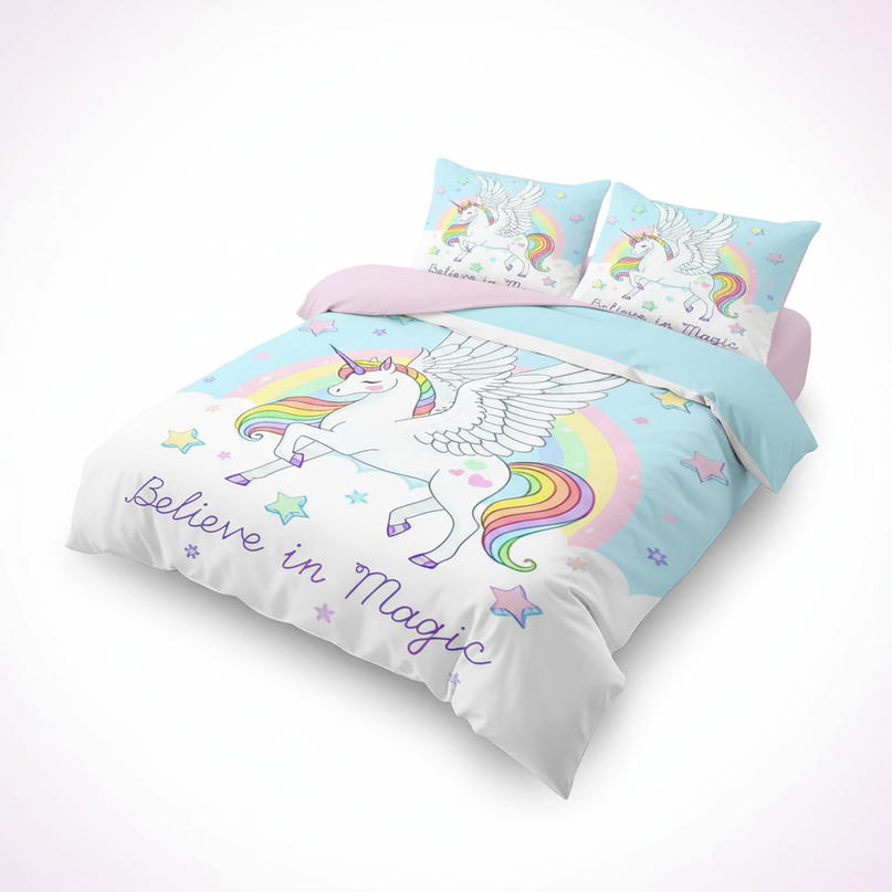 believe in magic pegasus bedding - white-bg