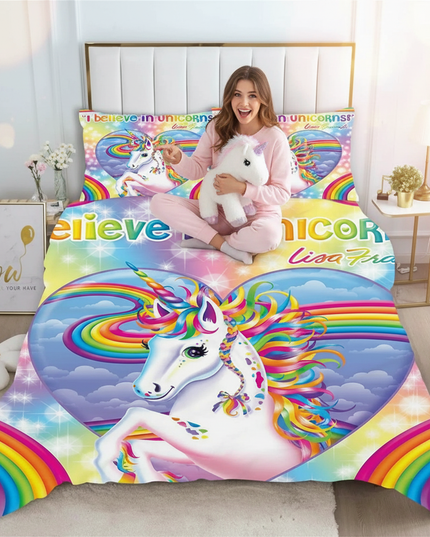 believe in unicorns bedding - in-use