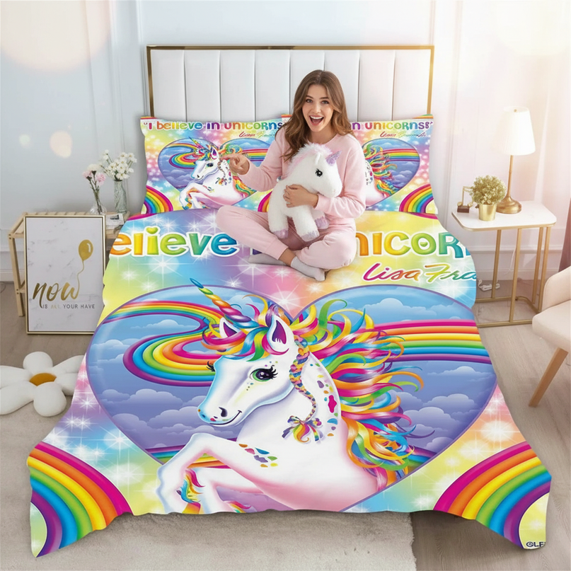 believe in unicorns bedding - in-use