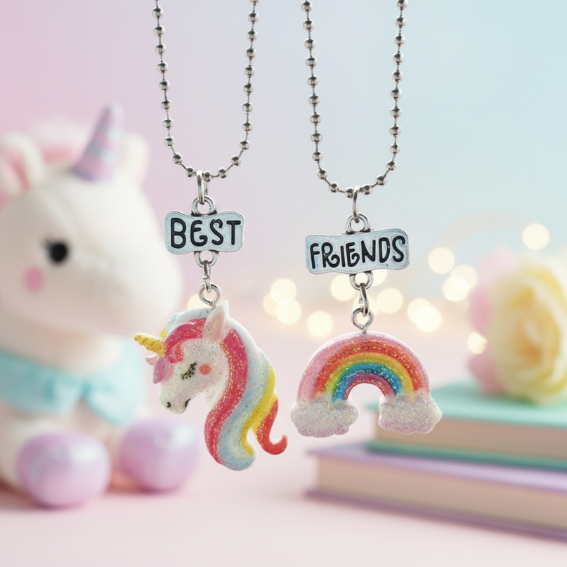 bff unicorn necklaces - lifestyle