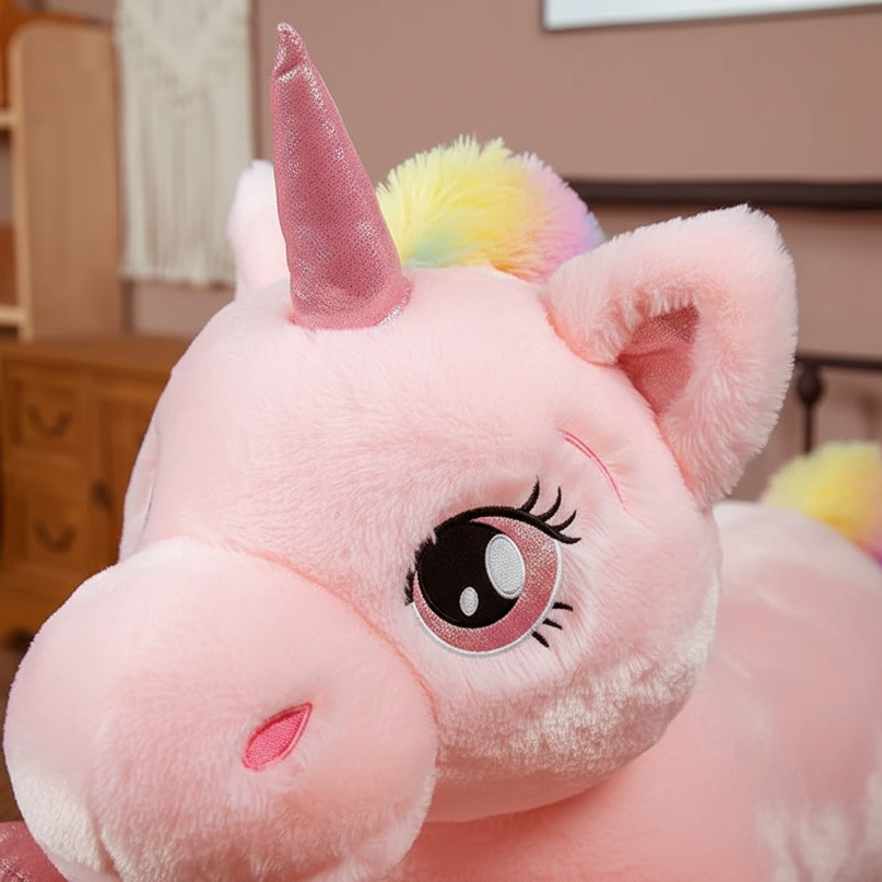 big fluffy unicorn stuffed animal - detail
