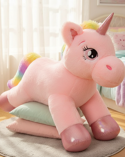 big fluffy unicorn stuffed animal - lifestyle