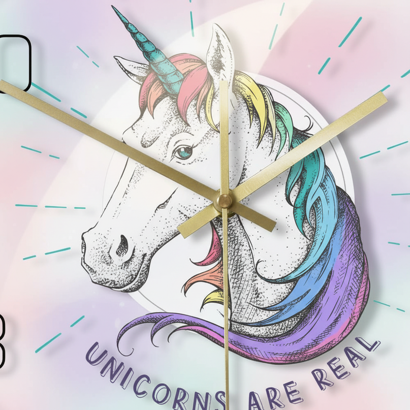 big unicorn clock - detail