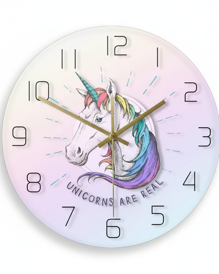 big unicorn clock - white-bg