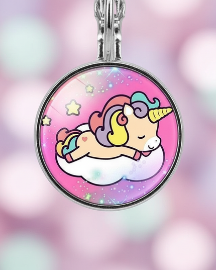 big unicorn earrings - detail