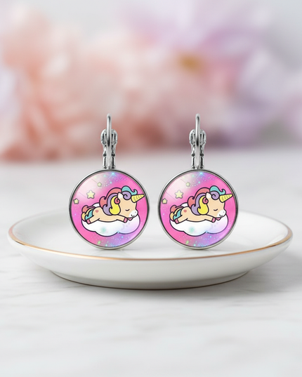 big unicorn earrings - lifestyle