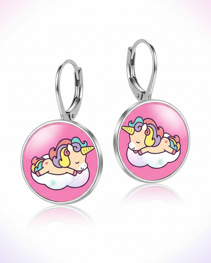 big unicorn earrings - white-bg