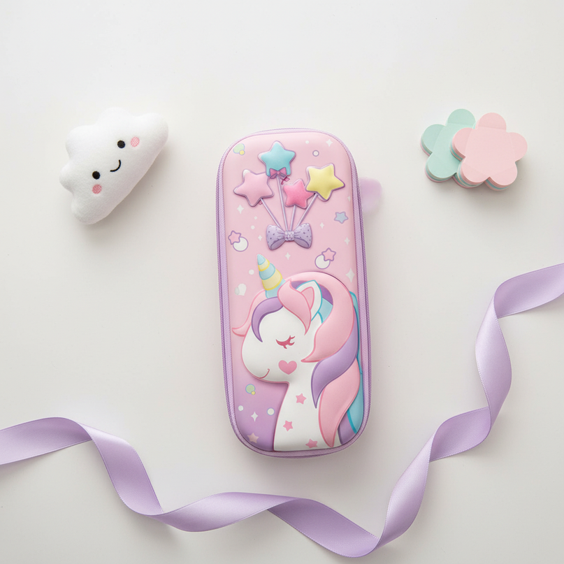 big unicorn pencil case - flat-lay
