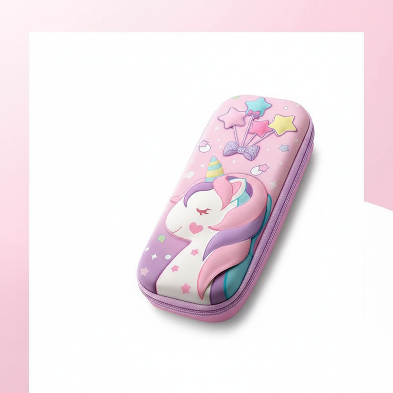 big unicorn pencil case - white-bg