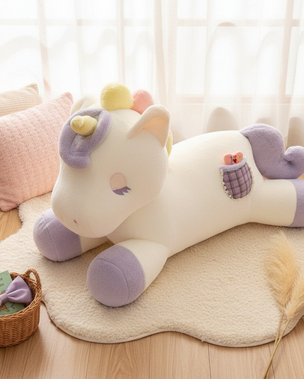 big unicorn plush - flat-lay
