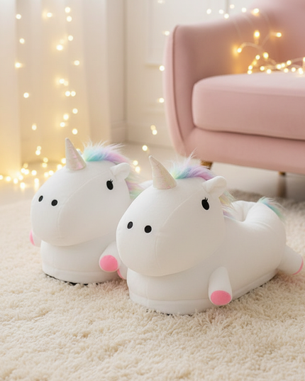 big unicorn slippers - lifestyle