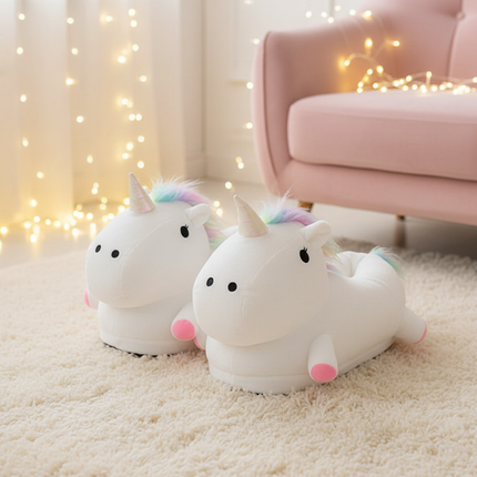 big unicorn slippers - lifestyle