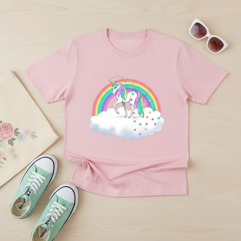 bigfoot unicorn shirt - flat-lay