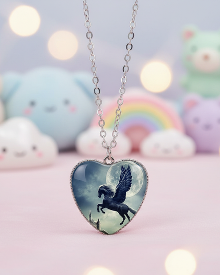 black alicorn necklace - lifestyle