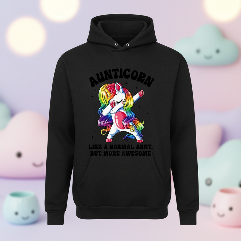 black aunt unicorn hoodie - lifestyle
