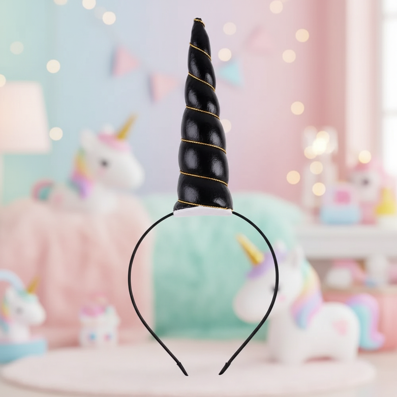 black elastic unicorn horn - lifestyle