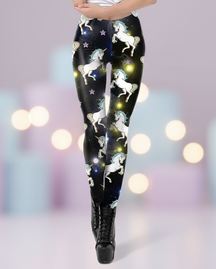 black galaxy unicorn leggings - lifestyle