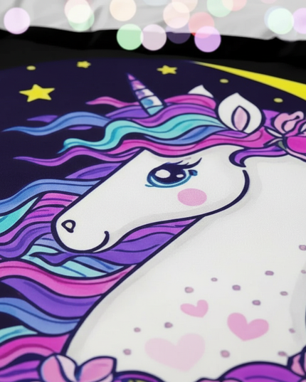 black moon rose unicorn bedding - detail