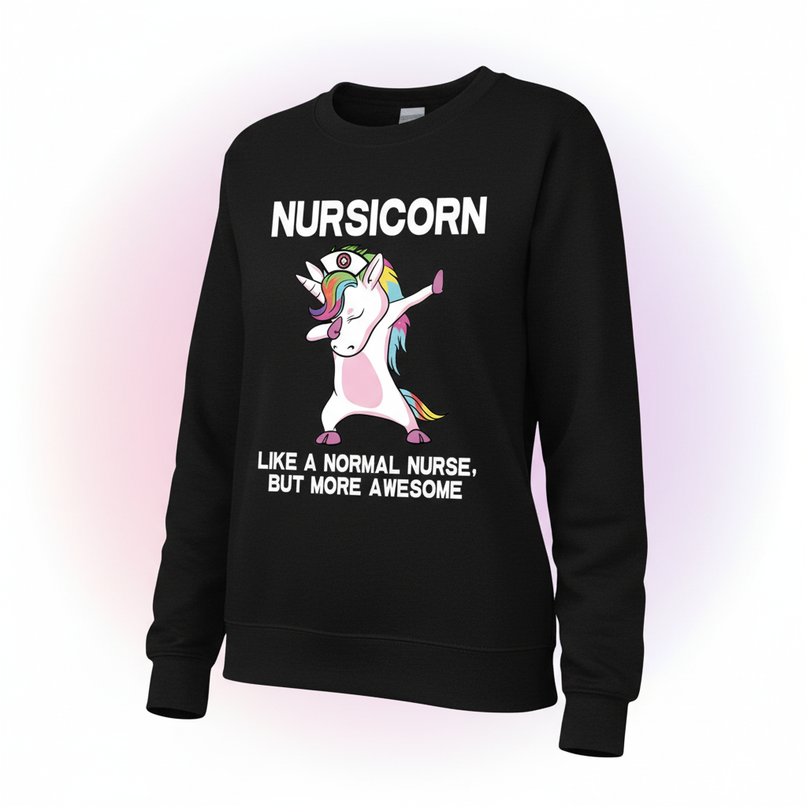 black nursicorn sweater - white-bg