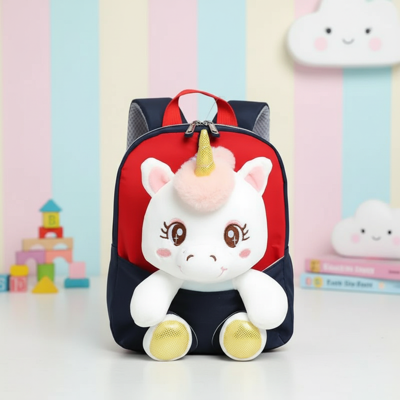 black plush unicorn toddler bag backpack - lifestyle