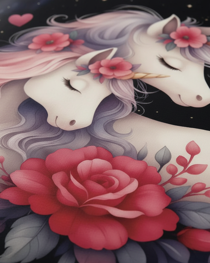 black rose unicorn bedding - detail