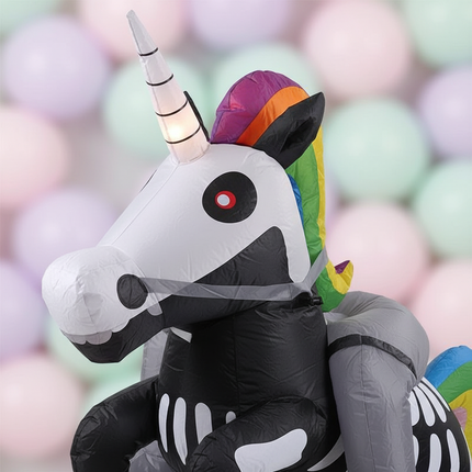 black skeleton unicorn rider costume - detail