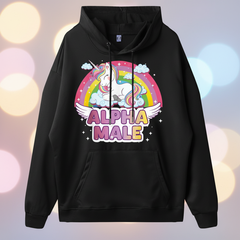 black sleeping unicorn hoodie - lifestyle