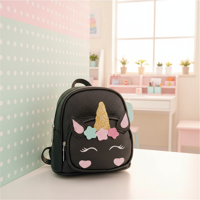 black unicorn backpack custom name - lifestyle