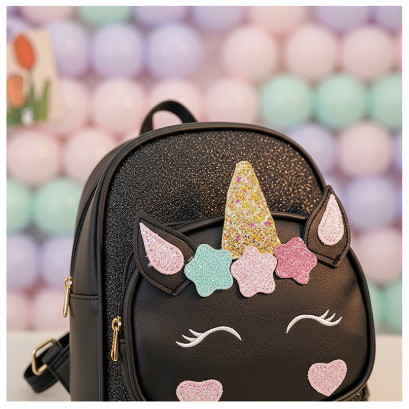 black unicorn backpack - detail