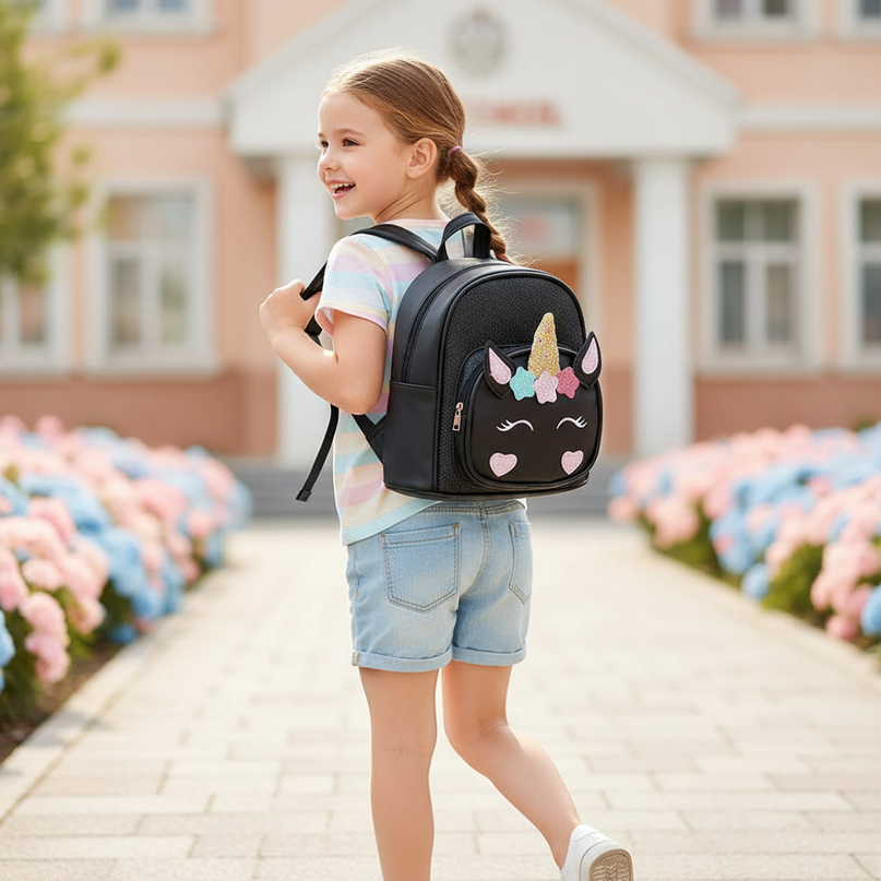 black unicorn backpack - in-use