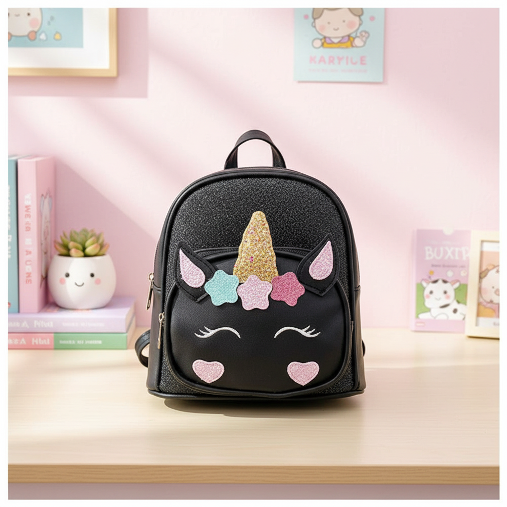 circle unicorn mini backpack Black Unicorn Backpack