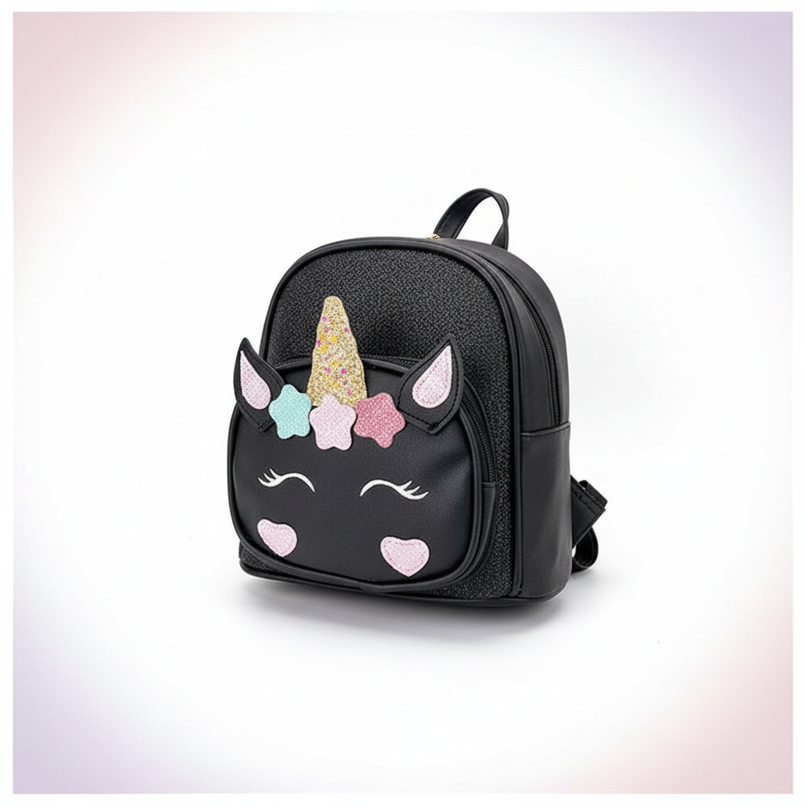 black unicorn backpack - white-bg