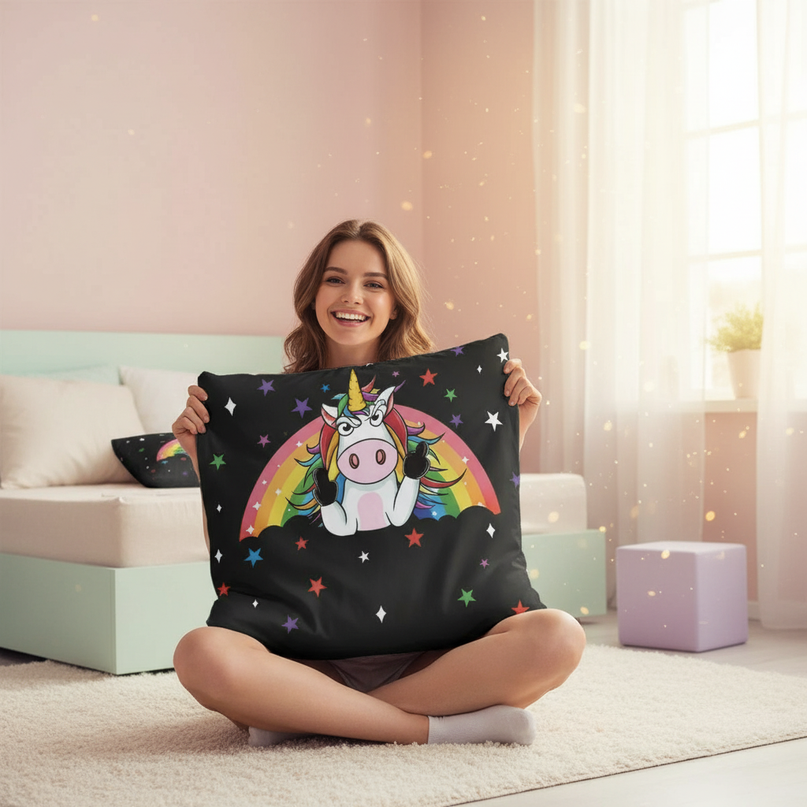 black unicorn bedding - in-use