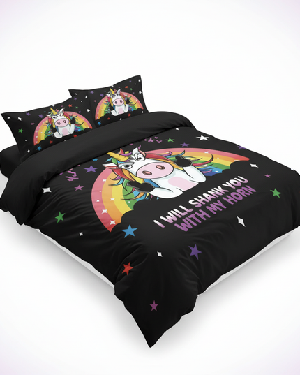 black unicorn bedding - white-bg