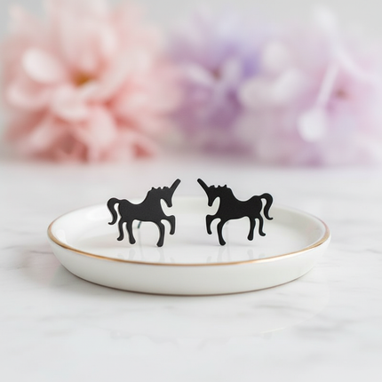 black unicorn earrings - lifestyle