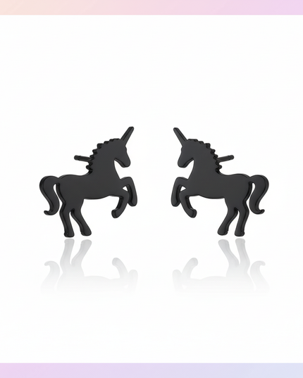 black unicorn earrings - white-bg