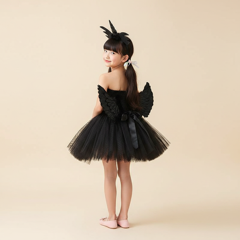 black unicorn halloween dress - back