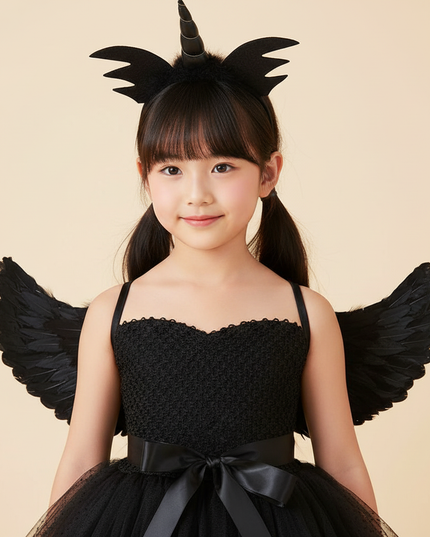 black unicorn halloween dress - detail