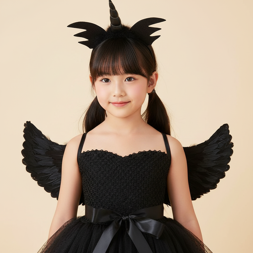 black unicorn halloween dress - detail