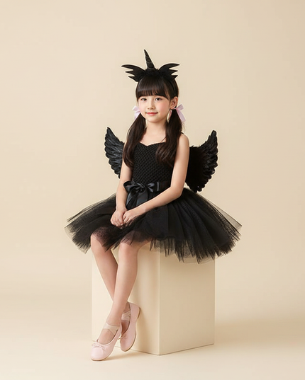black unicorn halloween dress - sitting