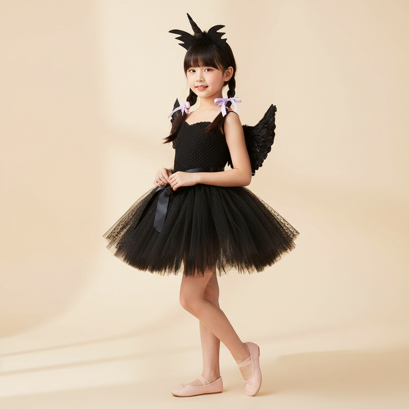 black unicorn halloween dress - three-quarter