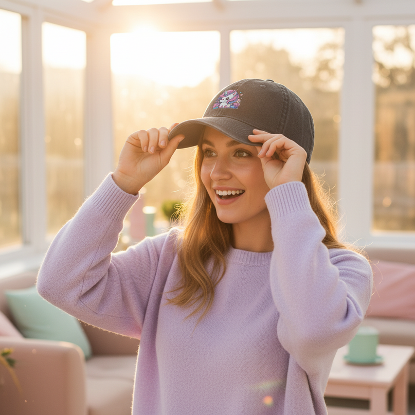 black unicorn hat - in-use