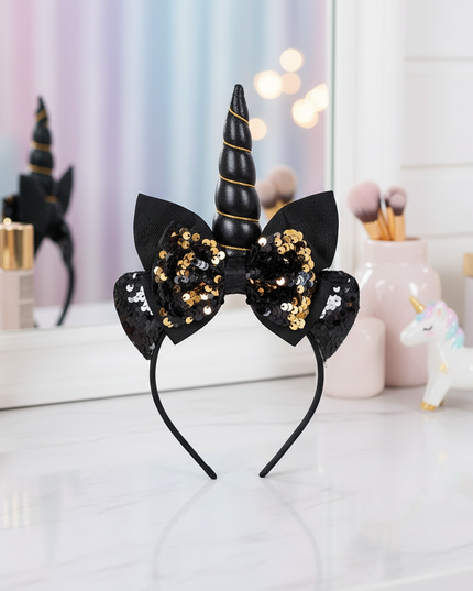black unicorn headband party - lifestyle