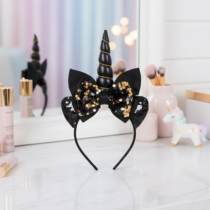 black unicorn headband party - lifestyle