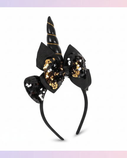 black unicorn headband party - white-bg